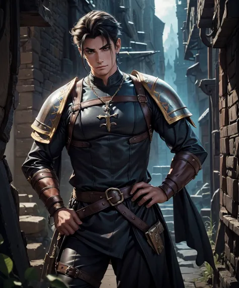 score_9, score_8_up, score_8,  (((single character image.))) (((1boy))) (((dressed in medieval fantasy attire.)))   (((this male...