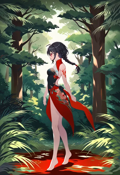 break perfect anatomy、(high resolution:1.2)、incredible illustrations、(cute illustrations:1.2)、() （beautiful background(forest)) ...