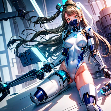 masterpiece, high quality, During the mechanized modification operation、Minami Kotori, who has been turned into a mechanical bod...