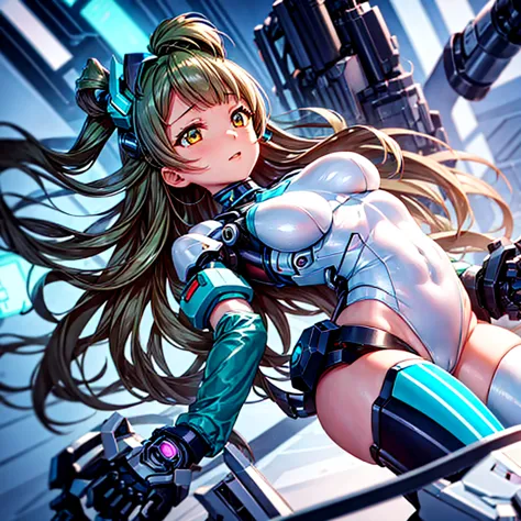 masterpiece, high quality, During the mechanized modification operation、Minami Kotori, who has been turned into a mechanical bod...