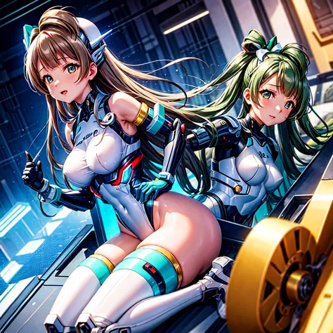 masterpiece, high quality, During the mechanized modification operation、Minami Kotori, who has been turned into a mechanical bod...