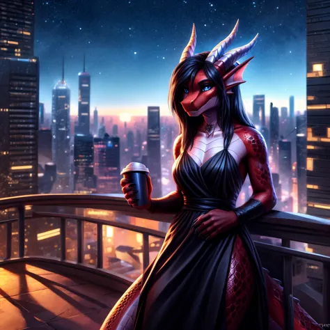 Anthro dragon, red-skinned, female, (Detailed scales: 1.2), solo, 1 person, 8k, 4k, (masterpiece: 1.4), (best quality: 1.4), (il...