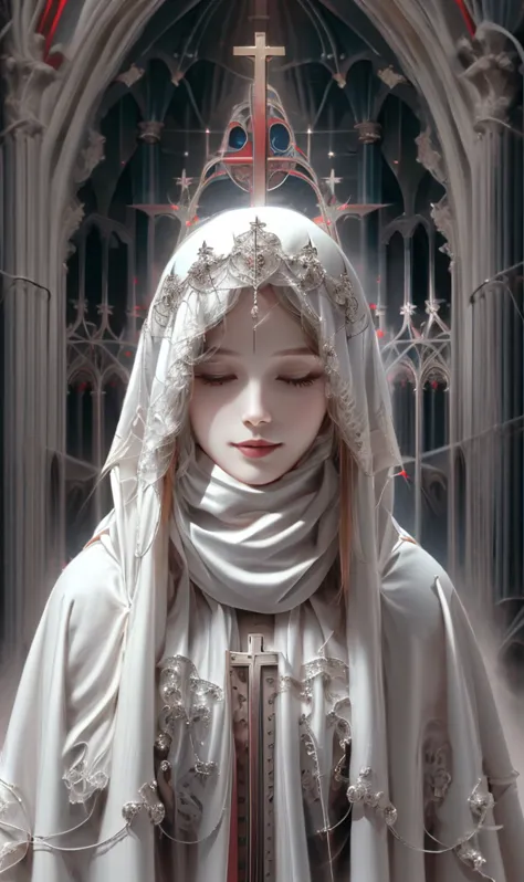 《goddess》, Gothic Style, pale colour、pastel colour, Highly detailed illustration, Ultra-high definition images, Gorgeous costume...