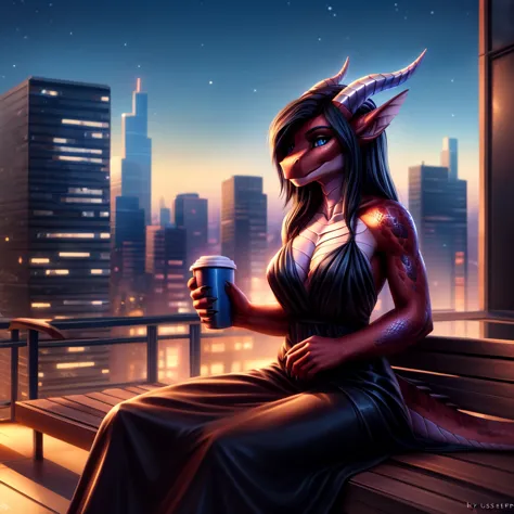 Anthro dragon, red-skinned, female, (Detailed scales: 1.2), solo, 1 person, 8k, 4k, (masterpiece: 1.4), (best quality: 1.4), (il...