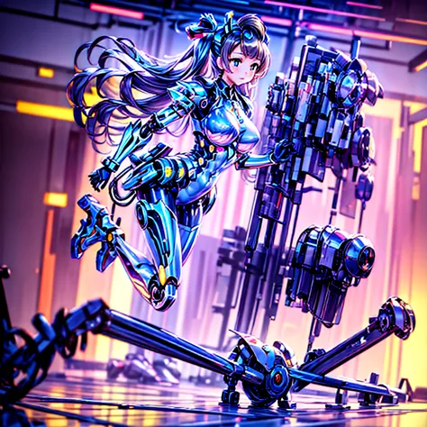 masterpiece, high quality, During the mechanized modification operation、Minami Kotori, who has been turned into a mechanical bod...
