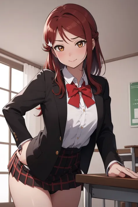 rikosakurauchi, riko sakurauchi, (brown eyes:1.5), hair between the eyes, by the wide, (red hair:1.5), (little mom:1.2), 
break ...