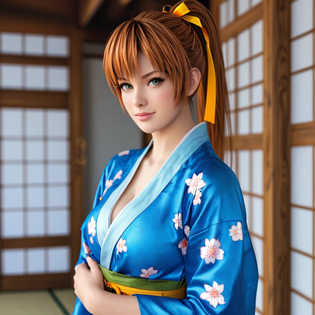 kasumi from dead or alive, blue kimono