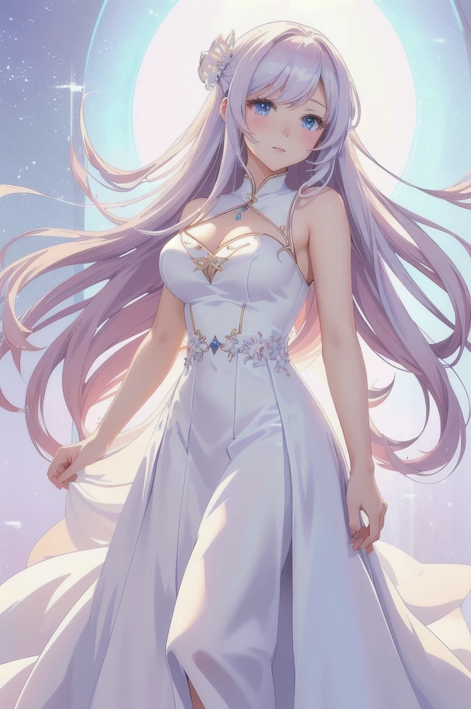 anime girl with long hair and white dress in a white room, anime goddess, cute anime waifu in a nice dress, beautiful anime girl, beautiful fantasy anime, anime girl with long hair, beautiful anime woman, anime fantasy artwork, beautiful alluring anime woman, ethereal anime, anime style 4 k, anime art wallpaper 8 k, beautiful anime artwork