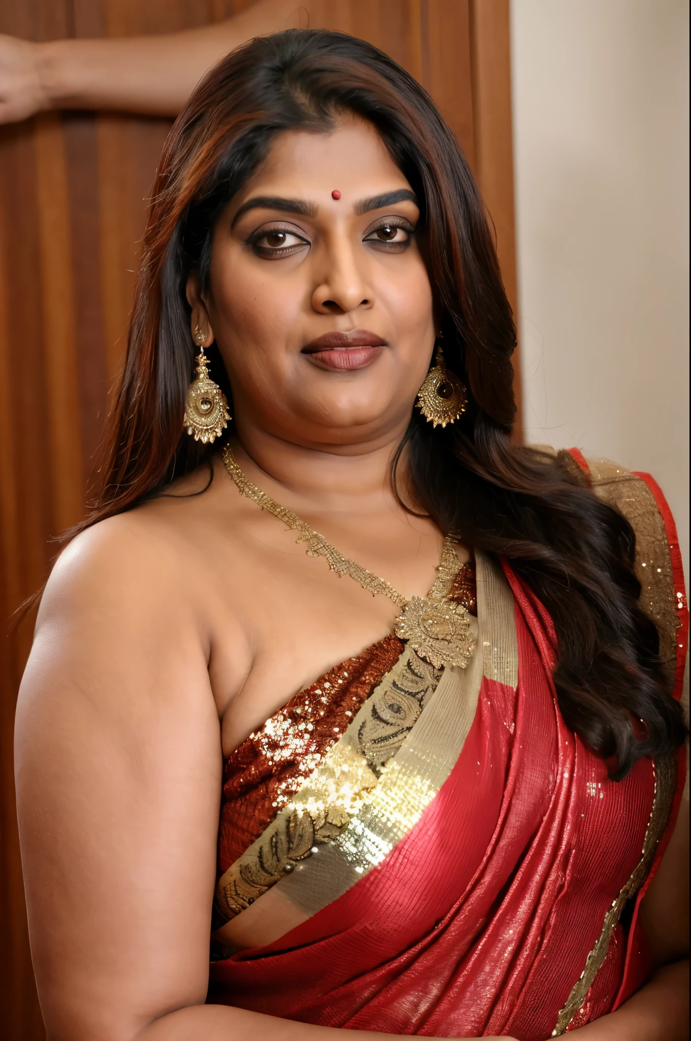 Anusha hot cleavage photos in sari sari sari sari sari sari sari sari sari  sari sar - SeaArt AI