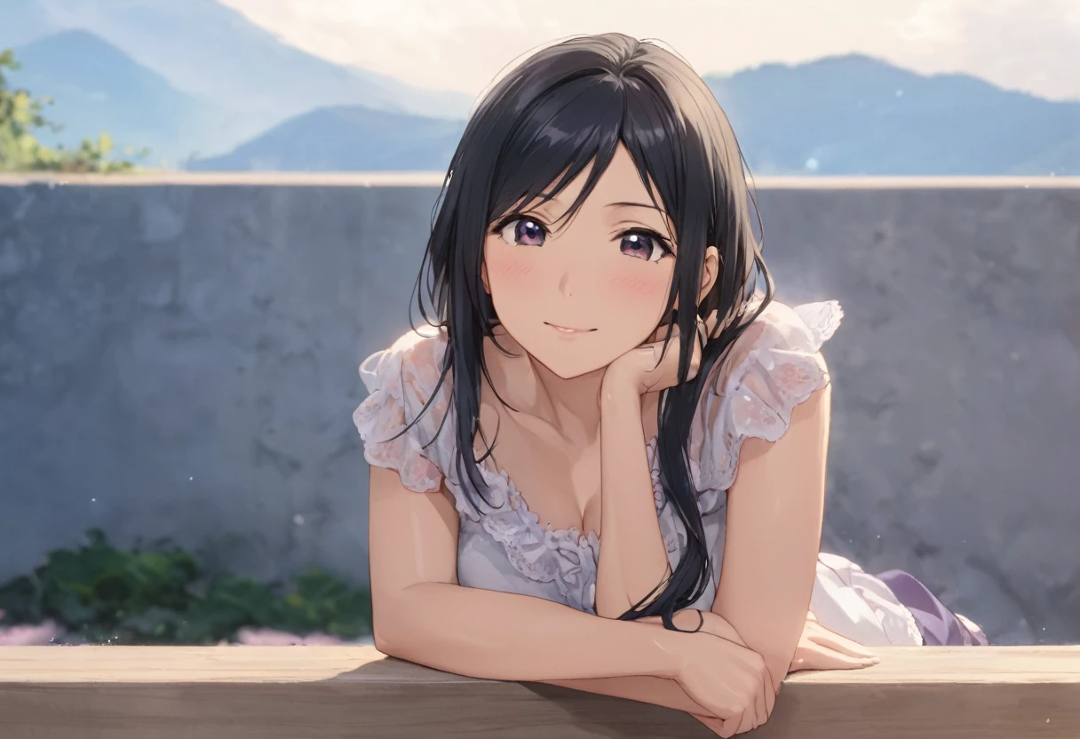 Love Live adult Kanan Matsuura, masterpiece, highest quality, gloss, clothing random, sensitive, beautiful background