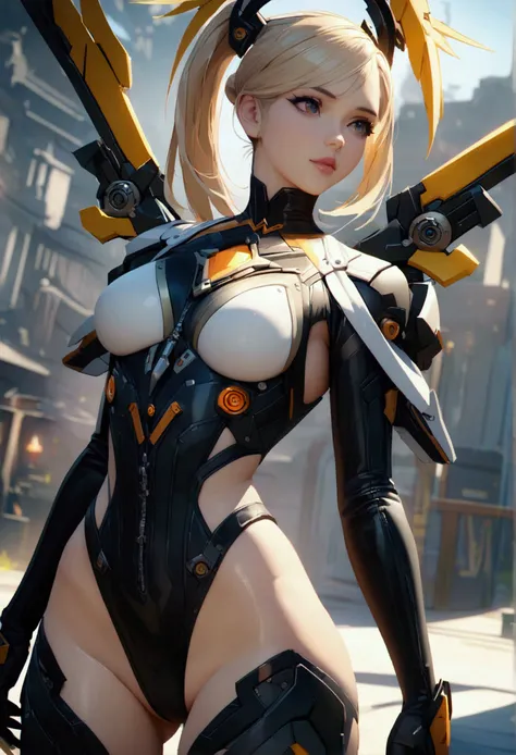 Mercy from overwatch, game character, women, intricate details - SeaArt AI