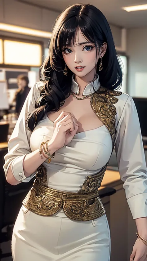 random office lady fashion,(thin type),(large breasts),(random pose),(random hairstyle),(cinematic scene,highest image quality,(...