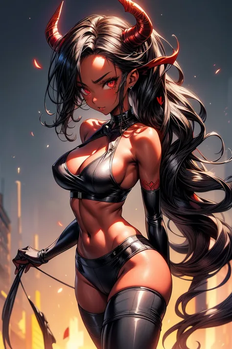 masterpiece, super detailed, high resolution, precision art, highly seductive anime girl. sexy and alluring, flawless dark red d...