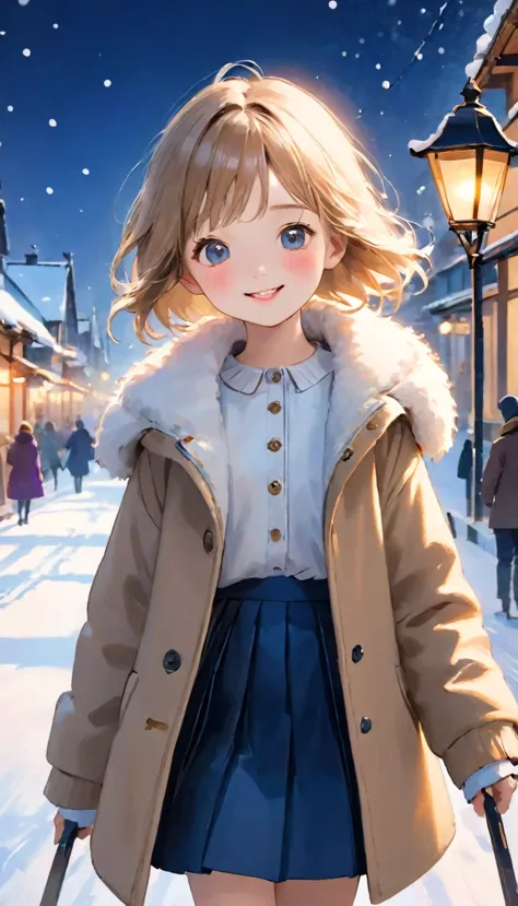 (Highest quality,4K,High resolution,Tabletop:1.2),Very detailed,Realistic,(Hmph,Hmph),girl,solo、一人のgirl、beige fluffy coat,beige ...