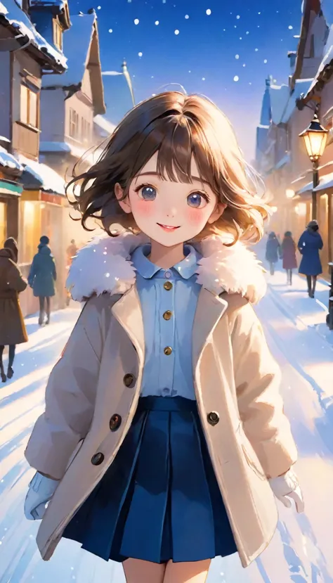(Highest quality,4K,High resolution,Tabletop:1.2),Very detailed,Realistic,(Hmph,Hmph),girl,solo、一人のgirl、beige fluffy coat,beige ...