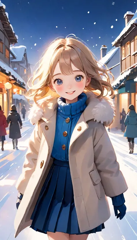 (Highest quality,4K,High resolution,Tabletop:1.2),Very detailed,Realistic,(Hmph,Hmph),girl,solo、一人のgirl、beige fluffy coat,beige ...