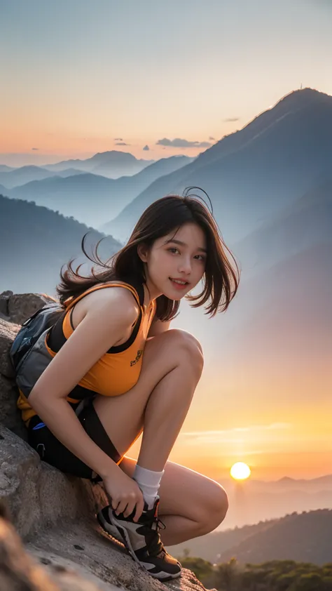 no, ray tracing, radio city, anisotropic filtration, 16,000, best quality, 1 woman, alone, mature,  beautiful mountain climber, ...