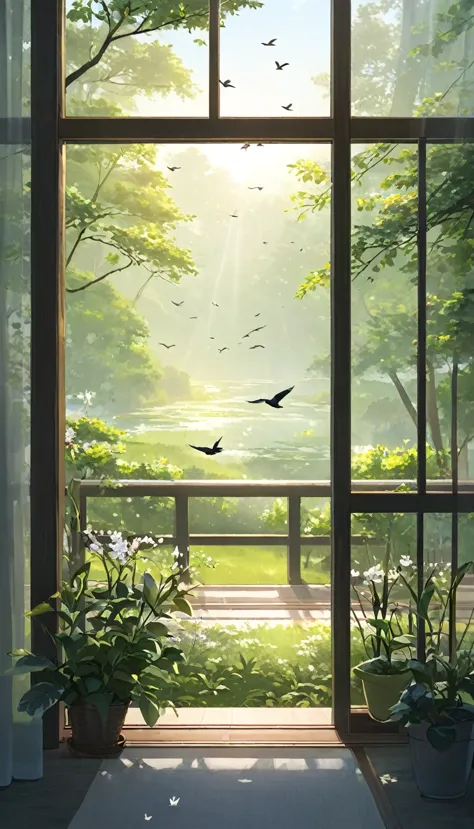 Morning tranquility。I can hear the birds singing