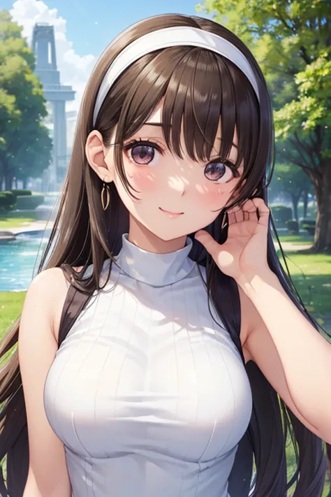 anegasaki nene、shiny brown hair,  (beautiful brown eyes、sparkling eyes, fine grain)、smile、ultra-detailed eyes、highly detailed fa...