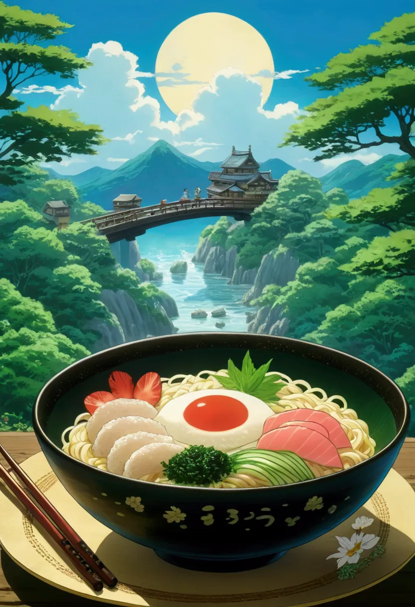 ghibli　summer　somen noodles meal