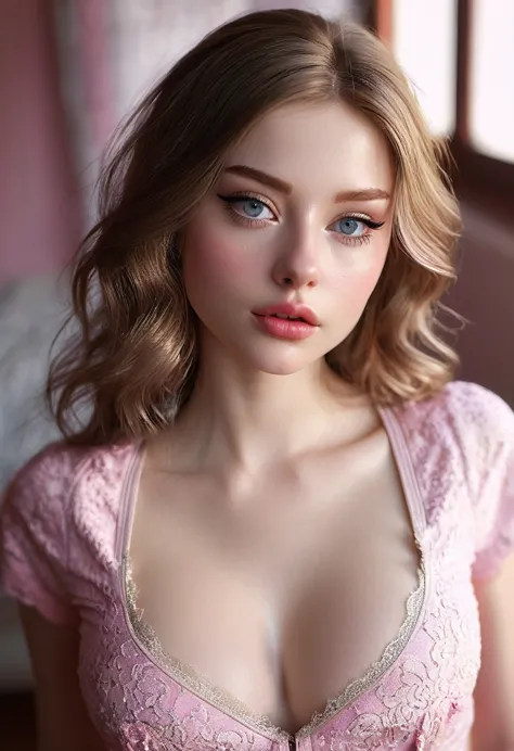 NSFW, GinaBanini, tight clothes, (((ultra realistic))) Photo, masterpiece, top quality, (pale skin), (Ultra detailed face and ey...