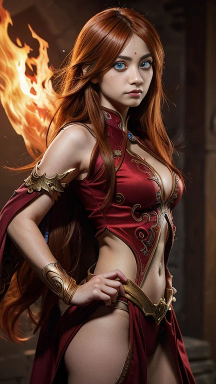 DOTA2, Lina Inverse, fire hair, full body, break (masterpiece:1.2), highest quality, High resolution, unity 8k wallpaper, (shape:0.8), (beautiful and detailed eyes:1.6), highly detailed face, perfect lighting, Very detailed CG, (perfect hands, perfect anatomy)