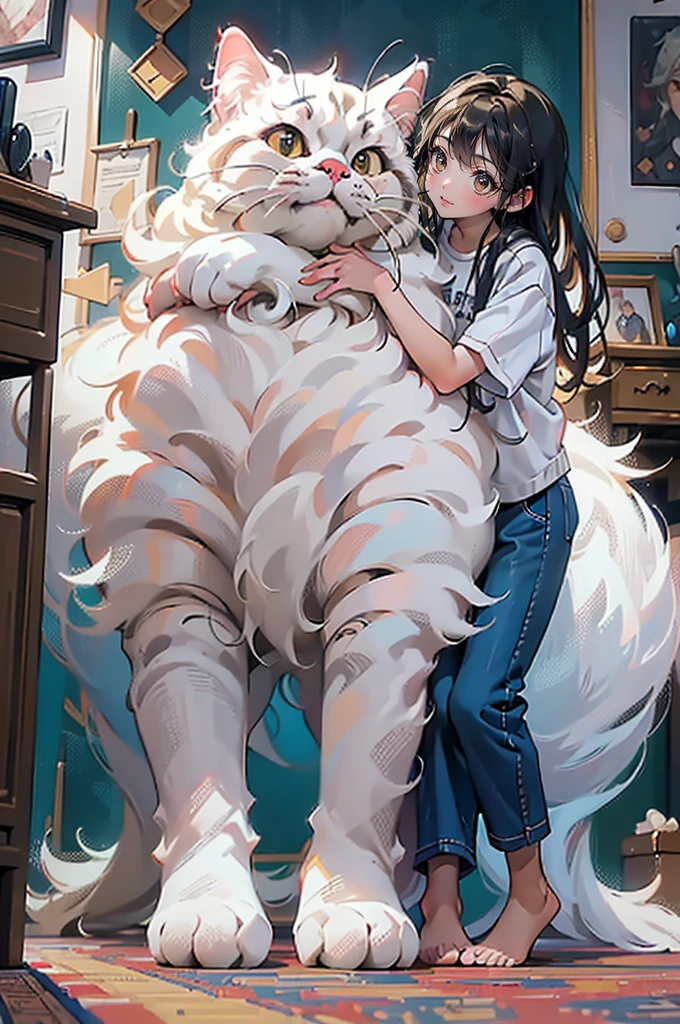 (((best quality))),(((ultra detailed))),(((masterpiece))),illustration,fear, uncertainty,a gigantic white cat, small city, destruction, chaos, darkness, powerful, imposing, menacing, post-apocalyptic, desolate, rubble, sunset, despair
