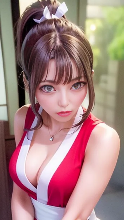 mai shiranui, medium breast、(or:1.3), (whole body:1.4), (after that;1.3), (photorealistic:1.2), (masterpiece:1.2), (highest qual...