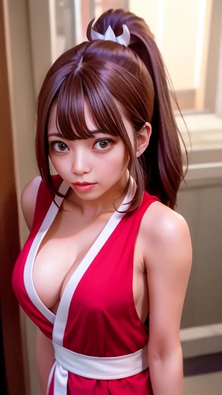 mai shiranui, medium breast、(or:1.3), (whole body:1.4), (after that;1.3), (photorealistic:1.2), (masterpiece:1.2), (highest qual...