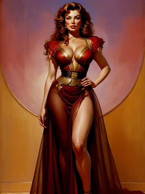 kelly lebrock dressed full-length from the movie "oh that science 1985", art by vasily vereshchagin