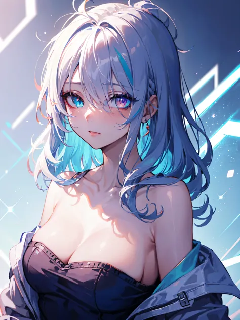 ((masterpiece)), (best quality), (detailed), (1girl), (inner data stream) light blue gradient hair, light blue glowing eyes, str...