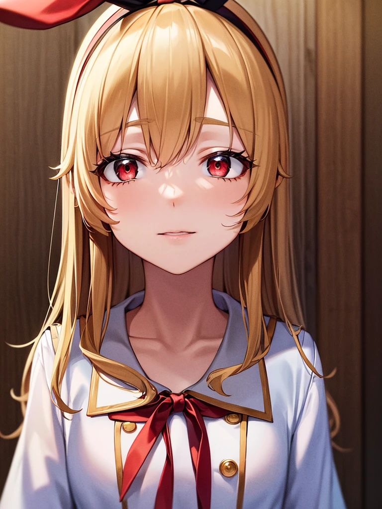 (masterpiece, best quality, highly detailed, ultra detailed, high resolution, absurdres, 4K, 8K:1.2), 
BREAK,shimakaze uniform:1.5, 10 years GIRL,Blonde_HAIR,RED eyes,(RED Ribbon on HAIRband:1.2)