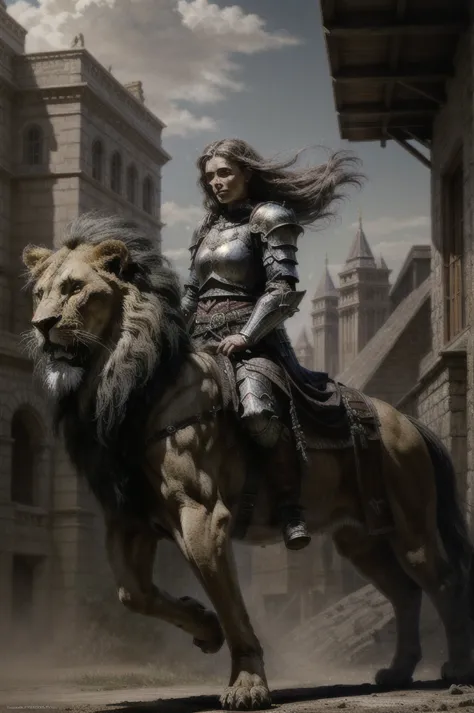 masterpiece, best quality, ultra-detailed, illustration, epic lighting, cinematic composition. fantasy, a elf paladin girl ridin...