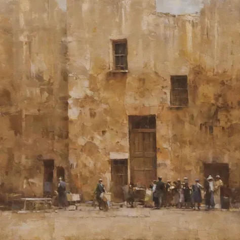 a old painting of the outside of a bank during the 1800s