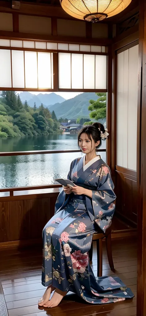 (8K, best quality, masterpiece, Ultra HD: 1.2),kimono,Japanese-style rooms,besides,whole body