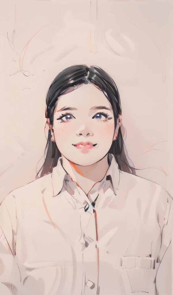 sam yang style (best quality:1.1), perfect anime illustration, detailed eyes, detailed face, a girl with black hair wearing white shirt, character design, rossdraws global illumination, sots art, Artgerm, crayon texture, sketch, painting