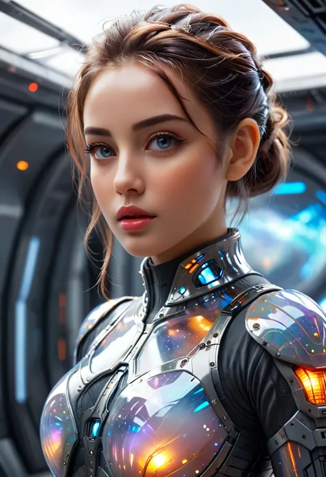 (best quality,4k,highres,masterpiece:1.2),ultra-detailed,(realistic,photorealistic:1.37), 1girl, (sci-fi futuristic transparent ...