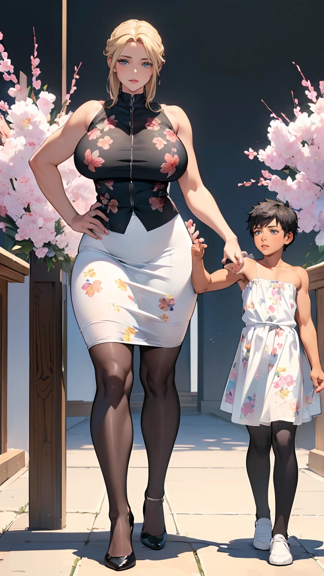 (1 young man), (1 asian Mom), (Duet), A mom seduces a young blackman，（strong and naked black man，short pants，muscle body，bodybuilder），（a young mom with big breasts，narrow waist，bare shoulders，(white long skirt dressed， transparent black pantyhose, floral print, naked）, European 40 year old milfs and th1 young black man r, best quality:1.4), (Ultra-high resolution:1.2), (8K, RAW photos:1.2), Laurena Lexis, (1 Mom, 1 son), Moms showing off their curves, bend down, Wearing sexy clothes and shorts, and their young son, Clear eyes, A mother and her young son