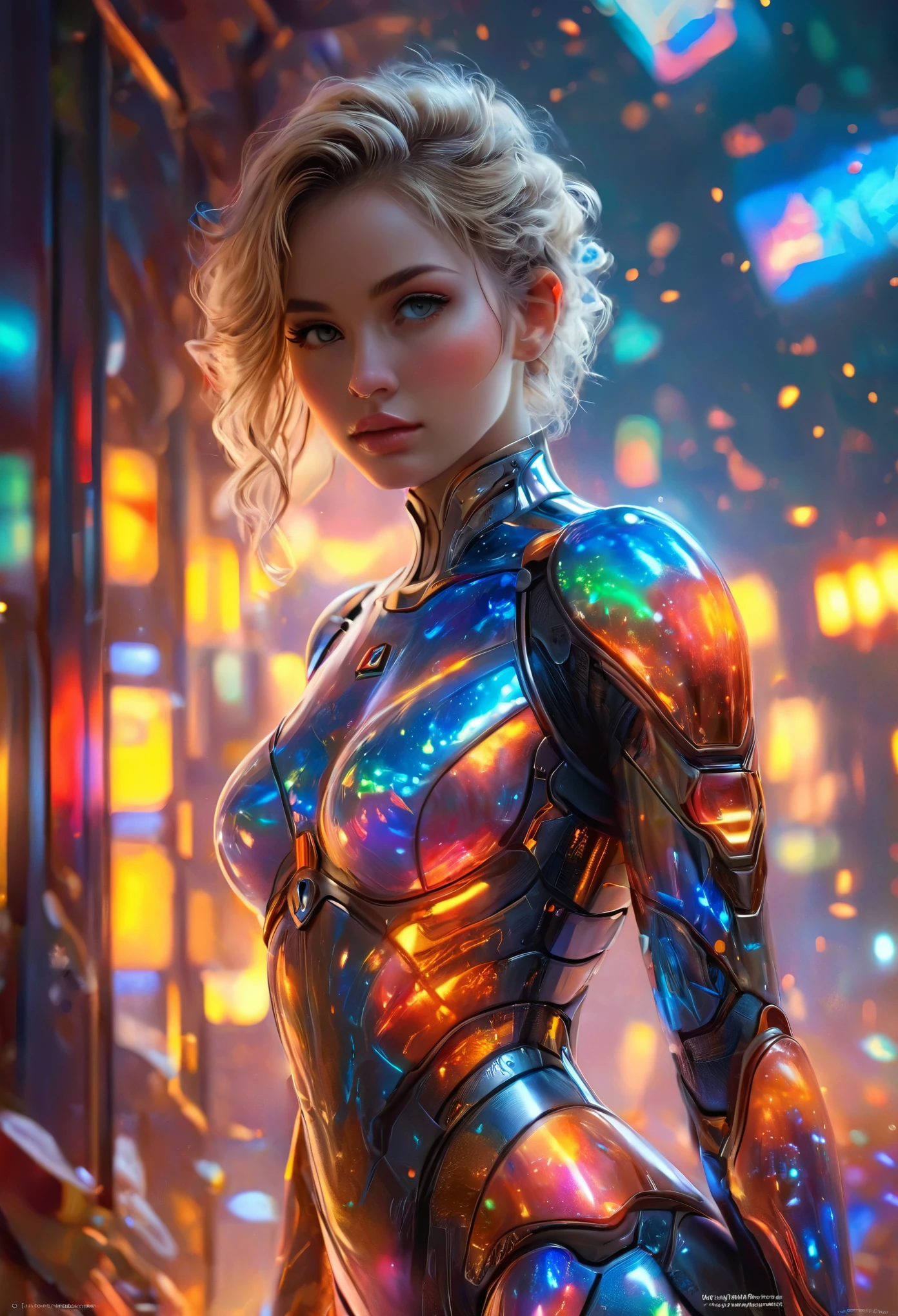 (best quality,4k,highres,masterpiece:1.2),ultra-detailed,(realistic,photorealistic:1.37), 1 extraordinarily beautiful android princess, (sci-fi futuristic transparent armor:1.7), extraordinarily sexy, expressive, seductive face, ral-opal, (whole body:1.2), (full body, standing on a spaceship:1.4), cameltoe, beautiful detailed eyes, beautiful detailed seductive lips, extremely detailed erotic face and eyes, long eyelashes, hkstyle, hair updo, HDR, UHD, studio lighting, ultra-fine painting, sharp focus, physically-based rendering, extreme detail description, professional, vivid colors, bokeh, sci-fi, concept art, hair band, (transparent:1.4) (beautiful long legs, beautiful thighs:1.5), (seductive posing:1.2), (erotic posing:1.2), ((Put both of her hands behind her head:1.4)), beautiful navel,