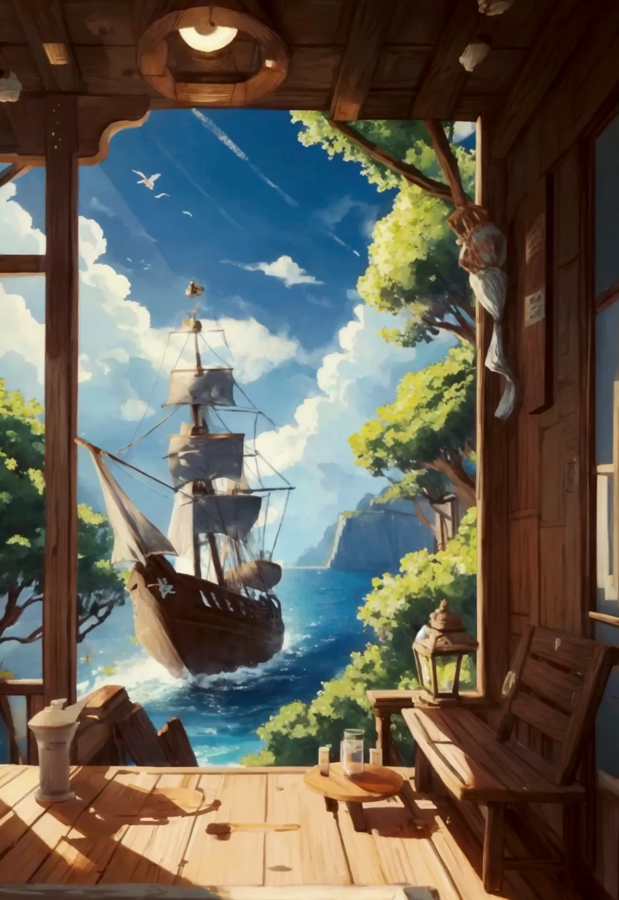 pirate、Scenery on board
