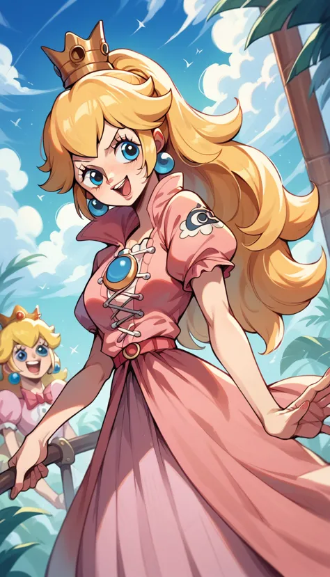 imagine princess peach if she were a pirate from the one piece anime