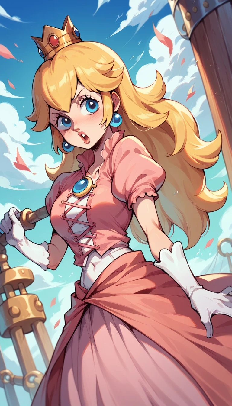 Imagine Princess Peach if she were a pirate from the One Piece anime