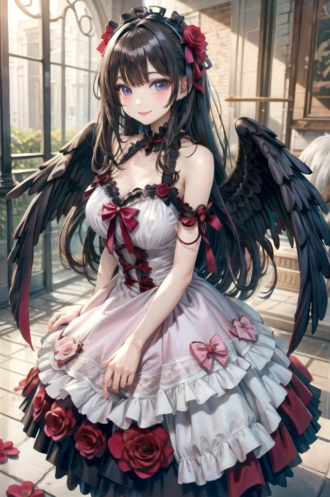 chica hermosa ideal、arcángel、sonrisa、Vestido lolita rosa muy lindo