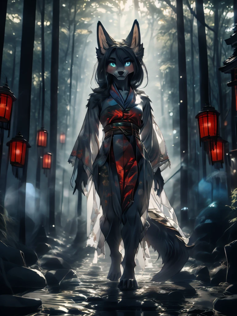 Miku Hatsune x vixen high definition good anatomy agregar_detalle:1, pelaje azul,Orejas de Kitsune, tribal tattoo agregar_detalle:1, cute girl agregar_detalle:1, feudal priestess clothing agregar_detalle:1, japanese shrine landscape night agregar_detalle:1,japanese marsuri add_detail japanese shrine costume agregar_detalle:1, agregar_detalle:1, fullbody  barefoot agregar_detalle, highly detalleed face, deep aqua iris agregar_detalle:1 lighting eyes agregar_detalle:3, garras de lobo, sharp fangs agregar_detalle:1, wild slut agregar_detalle:1, barefoot agregar_detalle:3