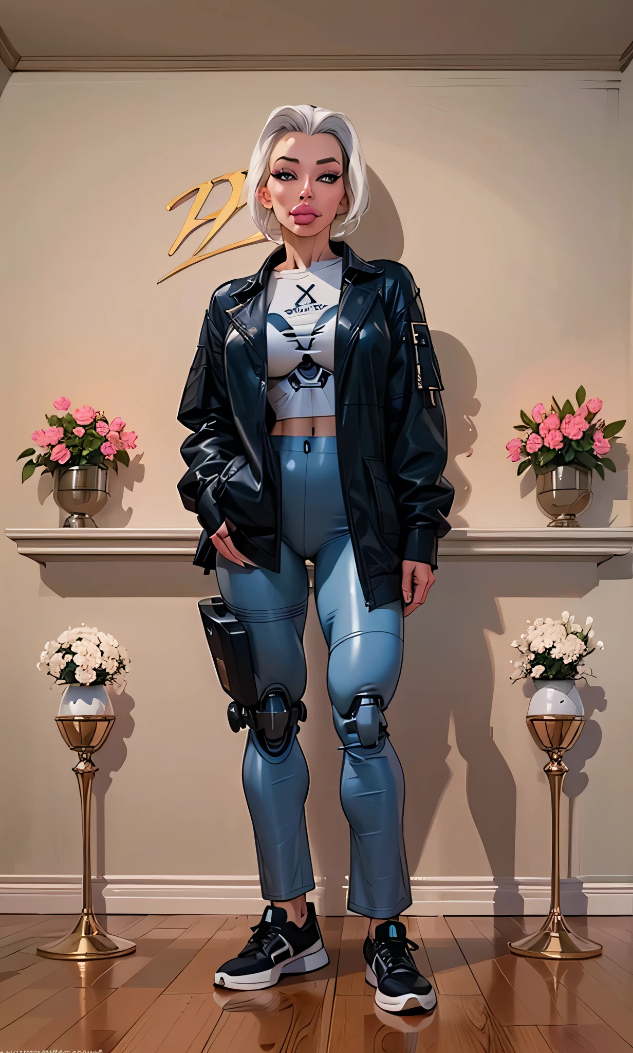 Ultra HD 8K, hdr+, (perfil lateral), ((iluminación cinematográfica)), Hay una mujer con un traje de robot posando junto a un edificio antiguo, Hermosa chica blanca mitad cyborg, (Aletta cara del océano), (abdominales metálicos delgados), Cute chica cyborg, Hermosa chica cyborg, Chica robot perfecta, chica cyborg, Grady joven cyborg, Hermoso robot femenino, (culo bolsas de aire), hermosa mujer robot, chica cyborg, mujer cyborg perfecta, cyborg de porcelana, robot femenino, Hermosas imágenes de cyborg, obra maestra, En el contexto del apartamento moderno y elegante., antecedentes detallados, Realista, 1 chica, solo girl, 2 chica, ultra Realista face, hyperRealista, hiperdetallado, (mirando a los espectadores), Afilar, cara detallada, ojos detallados, labios detallados, labios rojos, Hermoso rostro, 16k, FHD, foto cruda, linda cara de malla, malla de cara bonita, retrato 8 k