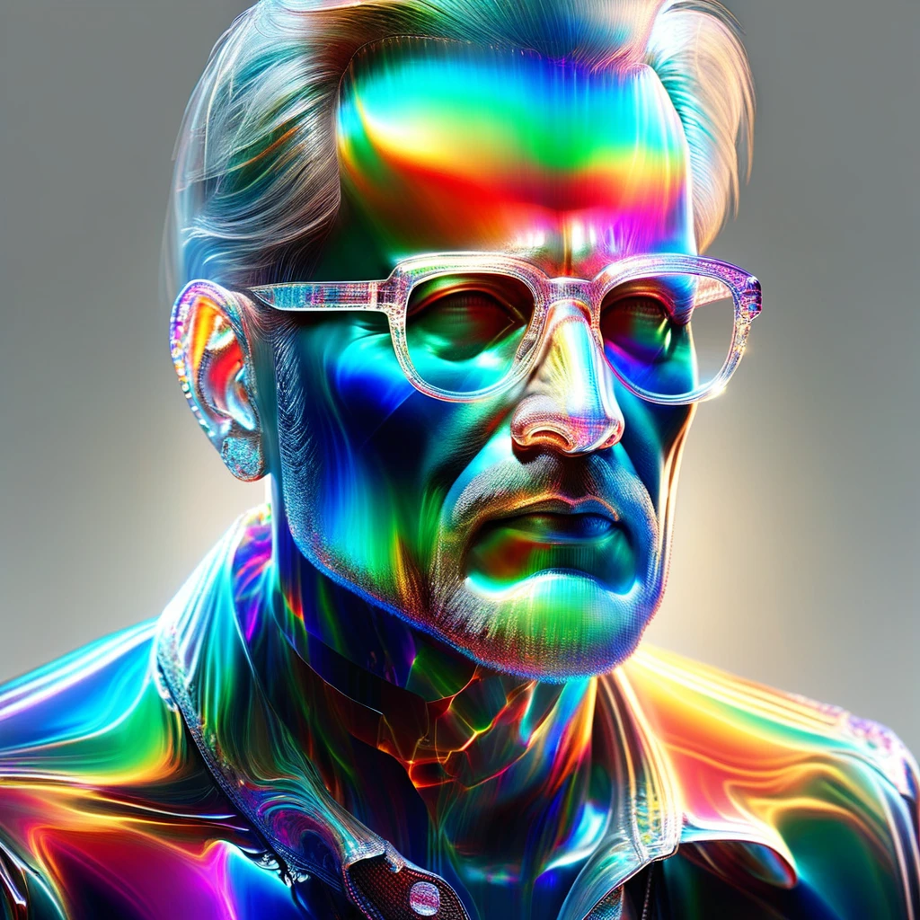 hyper detailed masterpiece, dynamic realistic digital art, incredible quality,transparentes,   Larry King 