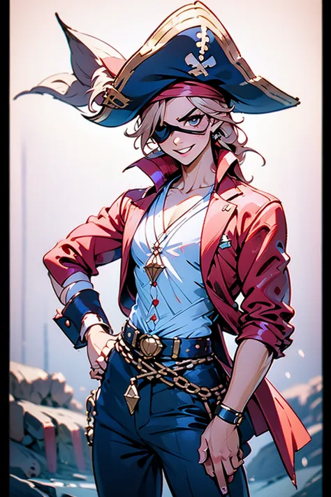 pirate、eye patch、he has a gun