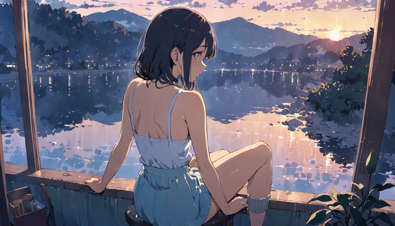 (Masterpiece:1.2), (Lofi anime Aesthetic), (best quality), estilo anime ((makoto shinkai)), makoto shinkai&#9, background anime full hd, conceptual artwork, tumblr, magical realism, cute anime, anime full hd, anime movie backgrounds, Ultra range of scene details