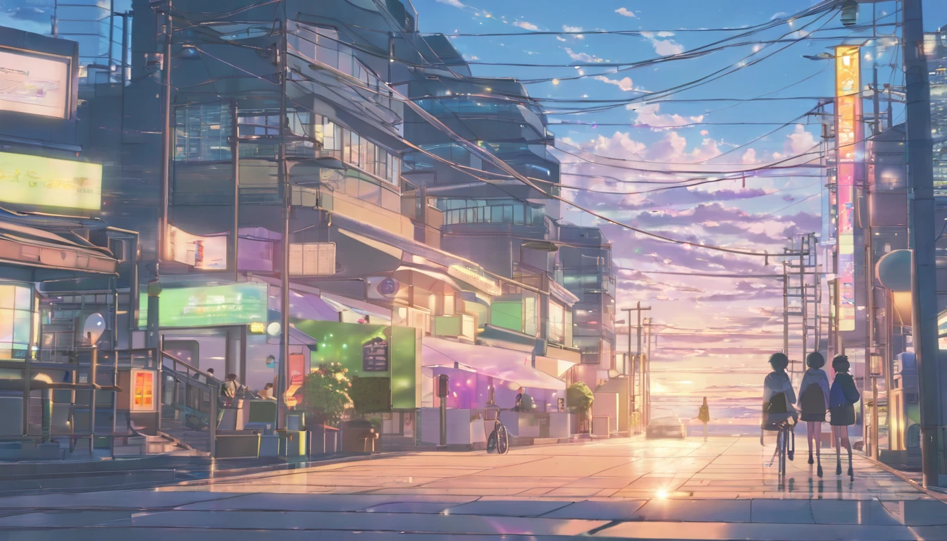 (Masterpiece:1.5), (Lofi anime Aesthetic:1.9), (best quality:1.5), anime style (([makoto shinkai])), makoto shinkai&#9, background anime full hd, conceptual artwork, tumblr, magical realism, cute anime, anime full hd, (anime movie backgrounds), Ultra range of scene details, Beautiful woman, long hair, beautiful and bright eyes, natural beauty body, (Lofi anime style)