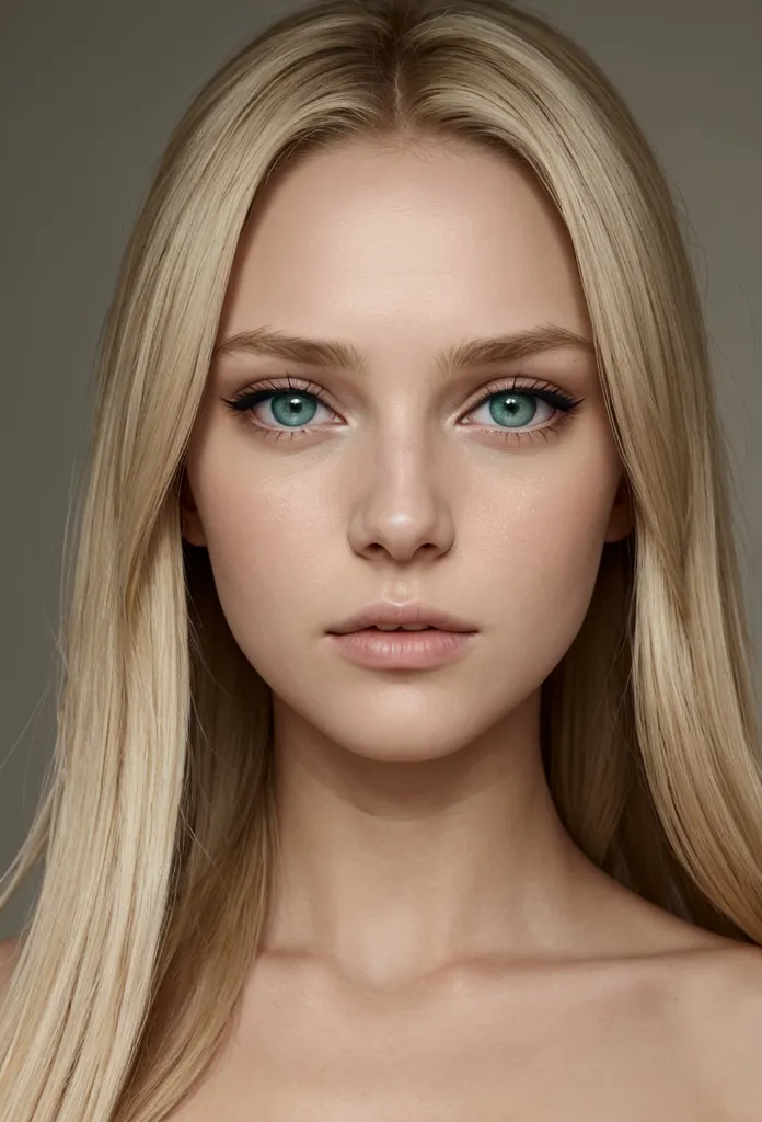 non avec juste un poing en l'air  et une  femme  blonde de 20ans tres réaliste avec des grains de beautés yeux vert clair